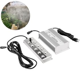 VEVOR Mist Maker Fogger 10 Head Ultrasonic Mist Fogger with Waterproof Power Supply Ultrasonic Fogger Humidifier Stainless Steel Pond Mister Fogg